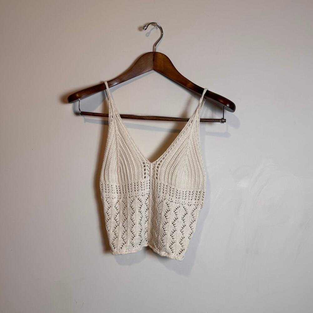 Cream Crochet Tank Top